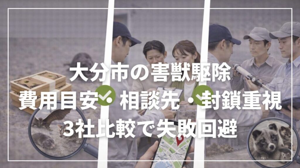 大分市の害獣駆除｜費用目安・相談先・封鎖重視の3社比較で失敗回避
