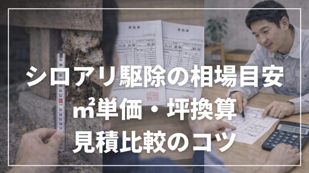シロアリ駆除の相場目安｜㎡単価・坪換算と見積比較のコツ