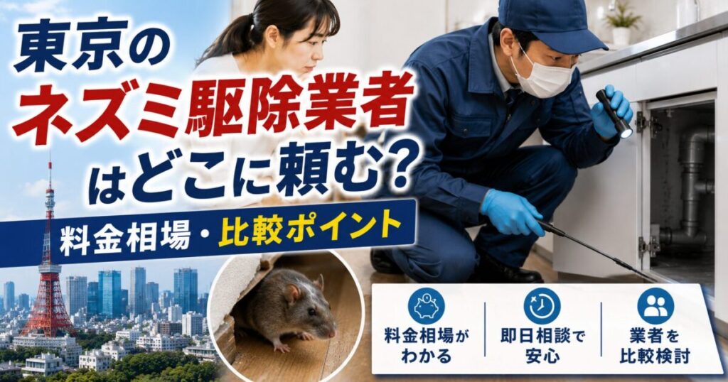 東京のネズミ駆除業者はどこに頼む?料金相場・比較ポイント
