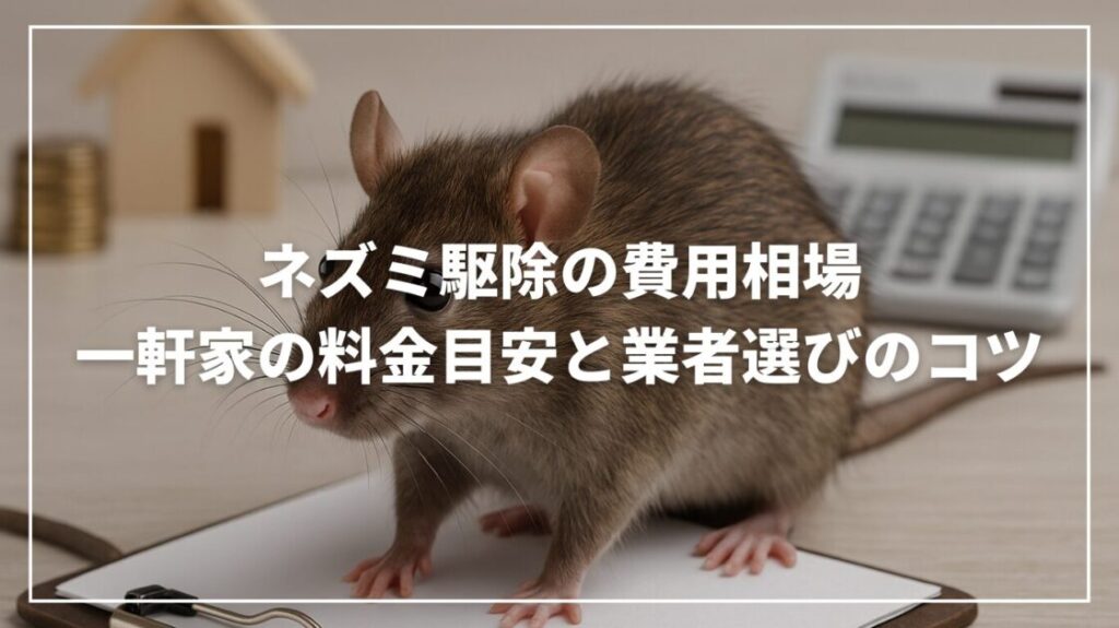 ネズミ駆除の費用相場｜一軒家の料金目安と業者選びのコツ
