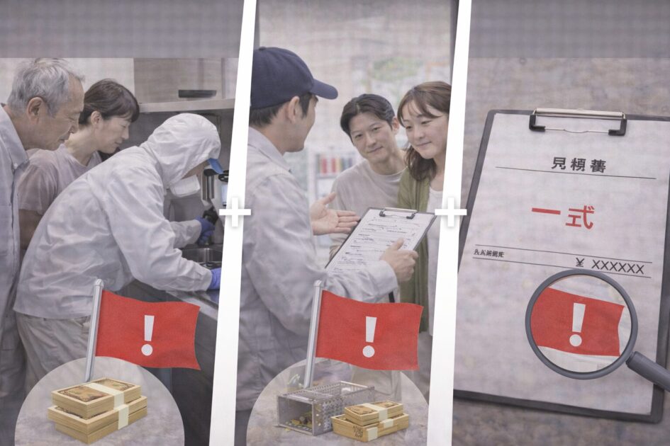 害虫駆除の悪質業者を回避|点検商法・訪問販売・「一式」見積の赤旗