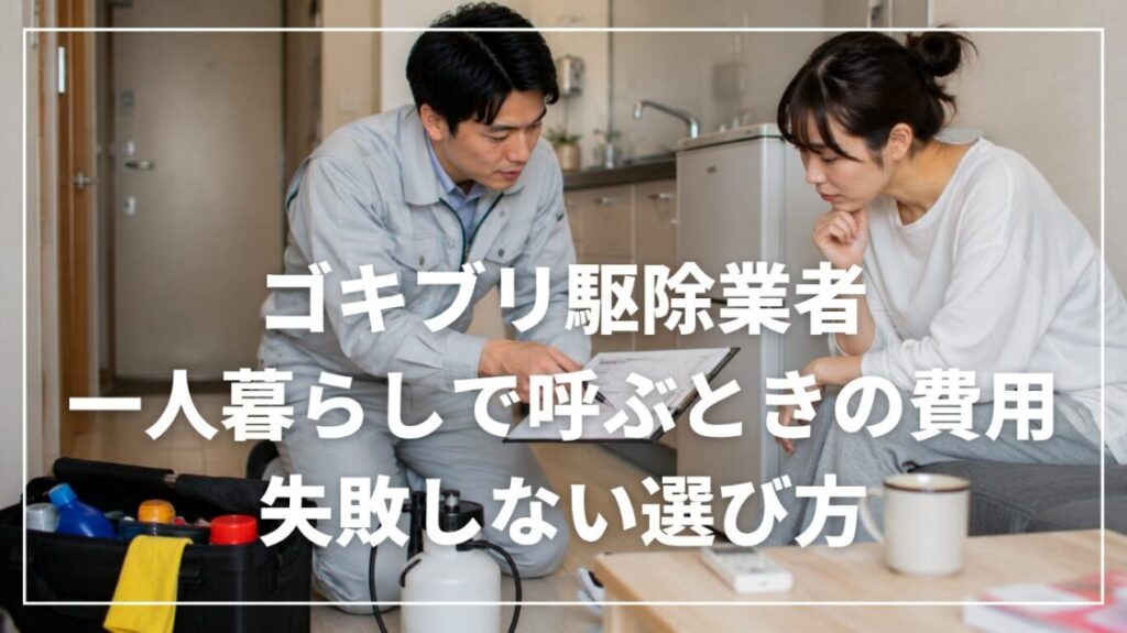 ゴキブリ駆除業者を一人暮らしで呼ぶときの費用と失敗しない選び方
