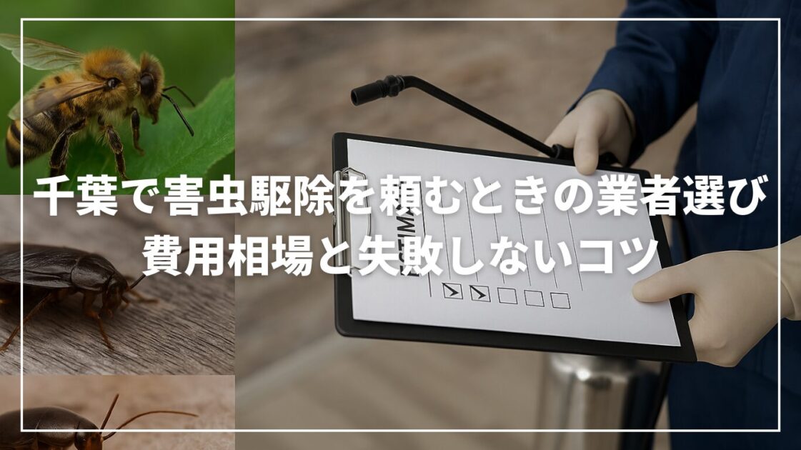 千葉で害虫駆除を頼むときの業者選び｜費用相場と失敗しないコツ