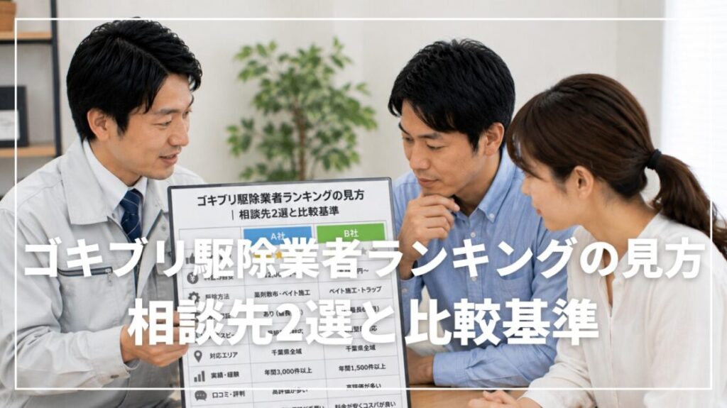 ゴキブリ駆除業者ランキングの見方｜相談先2選と比較基準