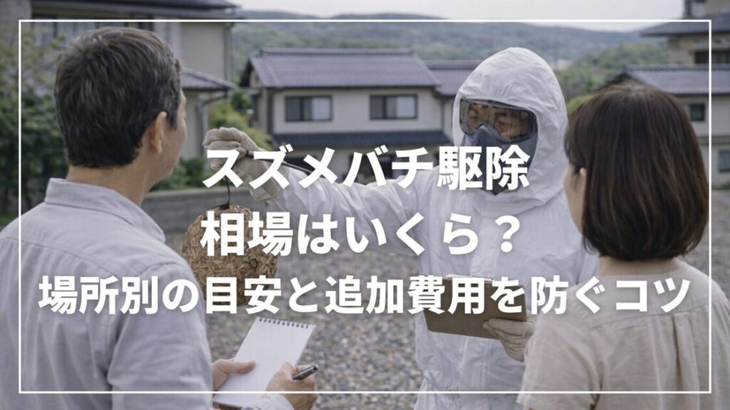 スズメバチ駆除の相場はいくら?場所別の目安と追加費用を防ぐコツ