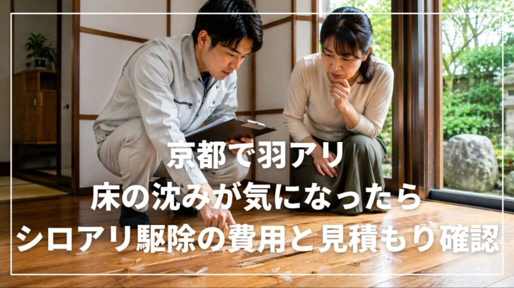 京都で羽アリ・床の沈みが気になったら|シロアリ駆除の費用と見積もり確認