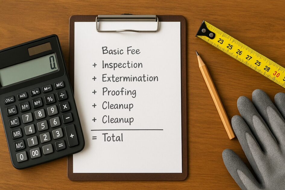 ネズミ駆除料金の内訳と計算式：どこで差が出る？