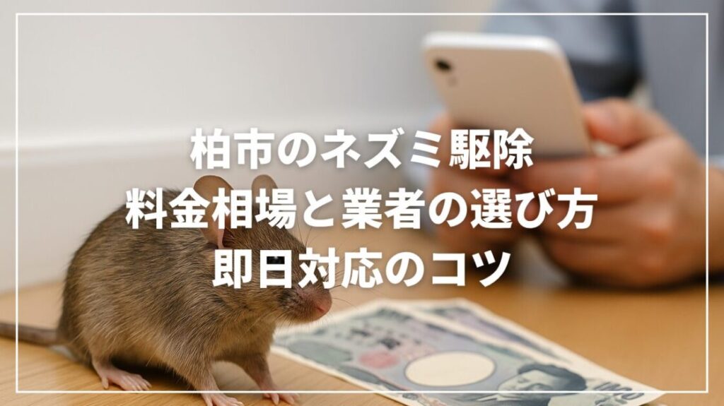 柏市のネズミ駆除｜料金相場と業者の選び方・即日対応のコツ