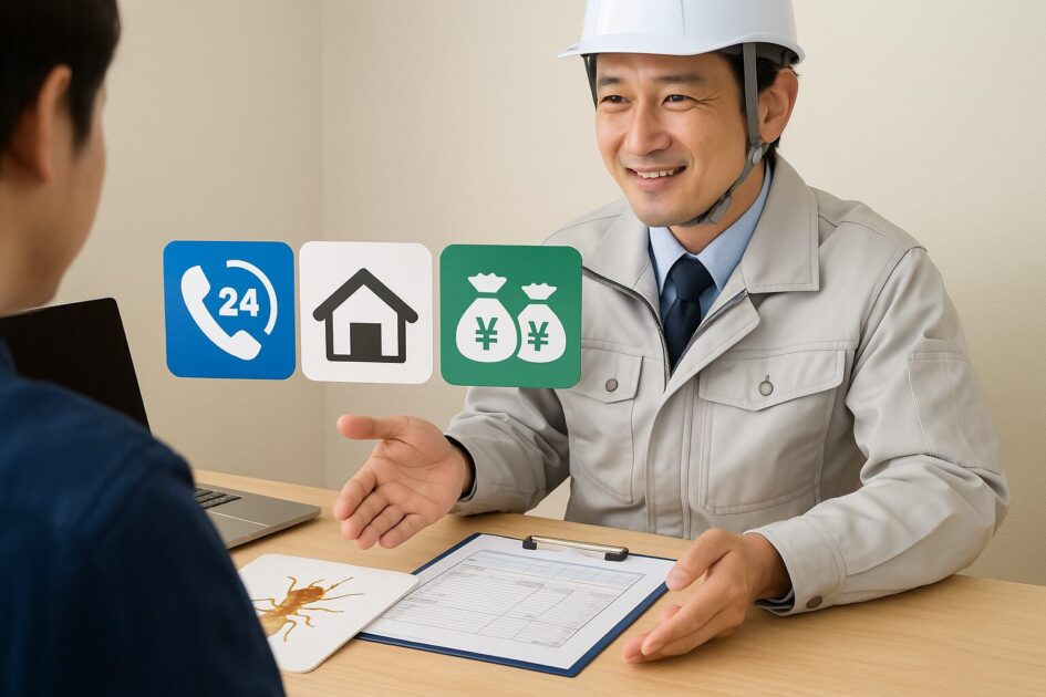 シロアリ駆除費用の相談先3サービス比較（24時間／総合／相見積り）
