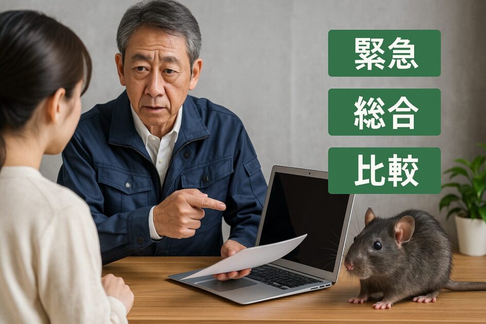ネズミ駆除東京での相談先の使い分け：緊急・総合・比較