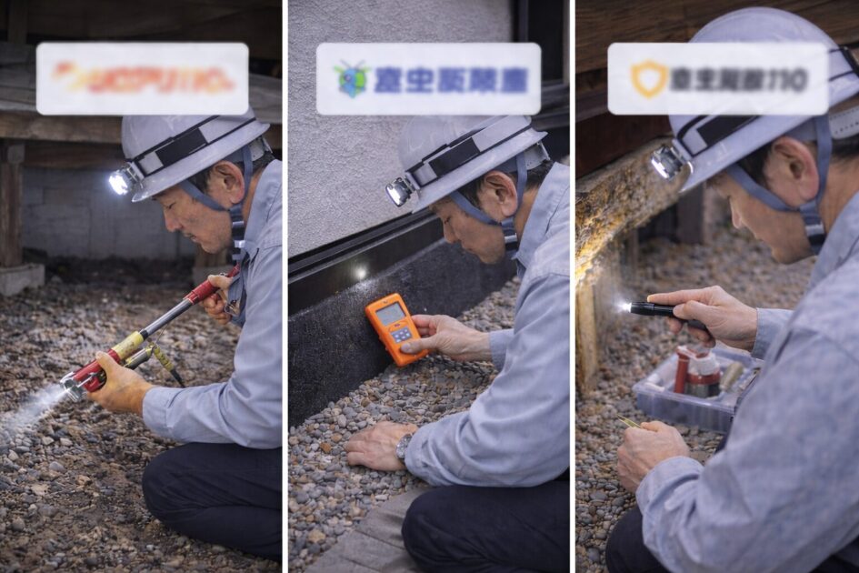 全国対応3社の使い分け｜シロアリ110番・害虫駆除屋・害虫駆除110番