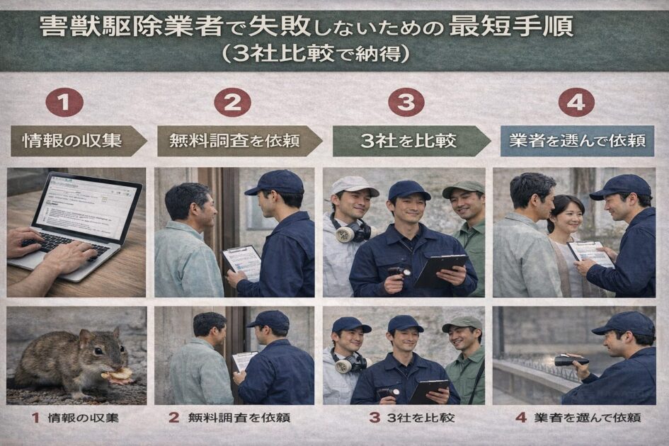 害獣駆除業者で失敗しないための最短手順（3社比較で納得）