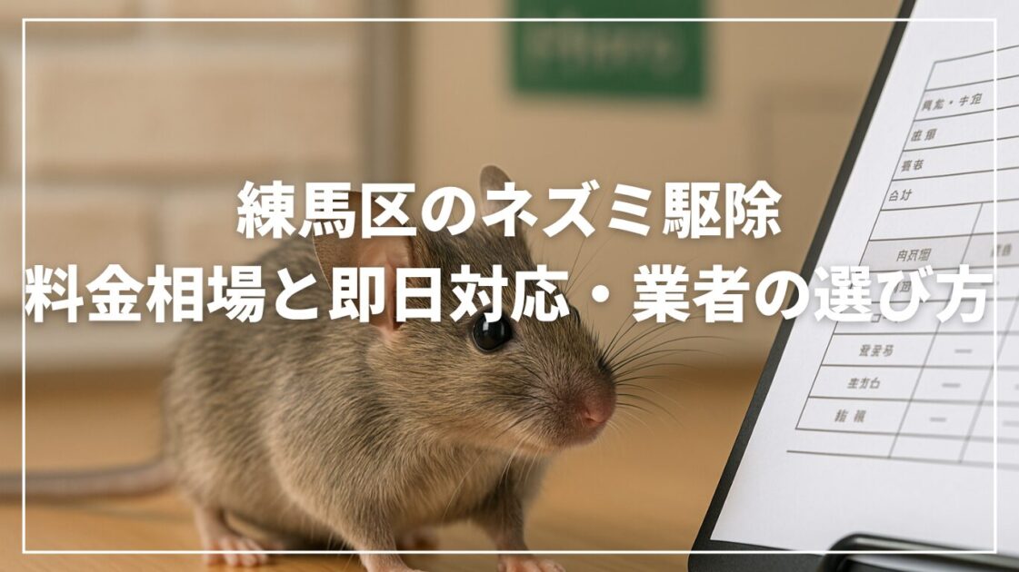 練馬区のネズミ駆除｜料金相場と即日対応・業者の選び方