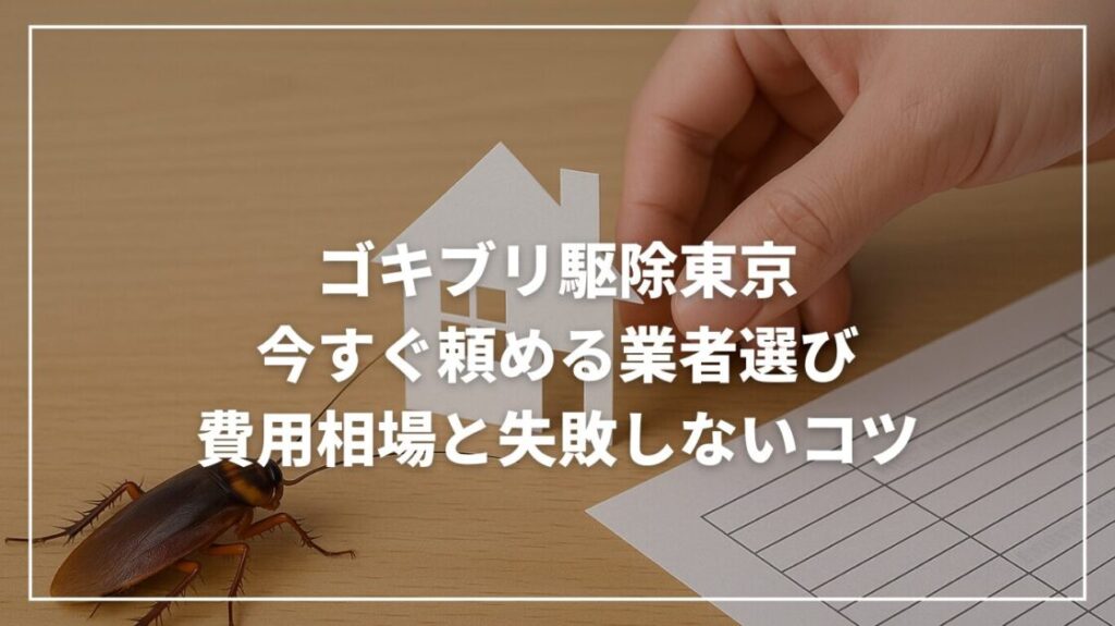 ゴキブリ駆除東京の今すぐ頼める業者選び｜費用相場と失敗しないコツ