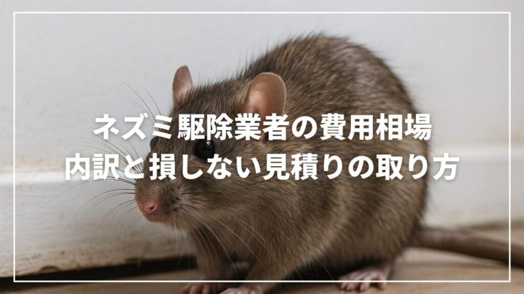ネズミ駆除業者の費用相場｜内訳と損しない見積りの取り方