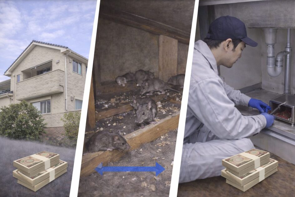 ネズミ駆除の相場がブレる3要因｜建物・被害規模・作業範囲