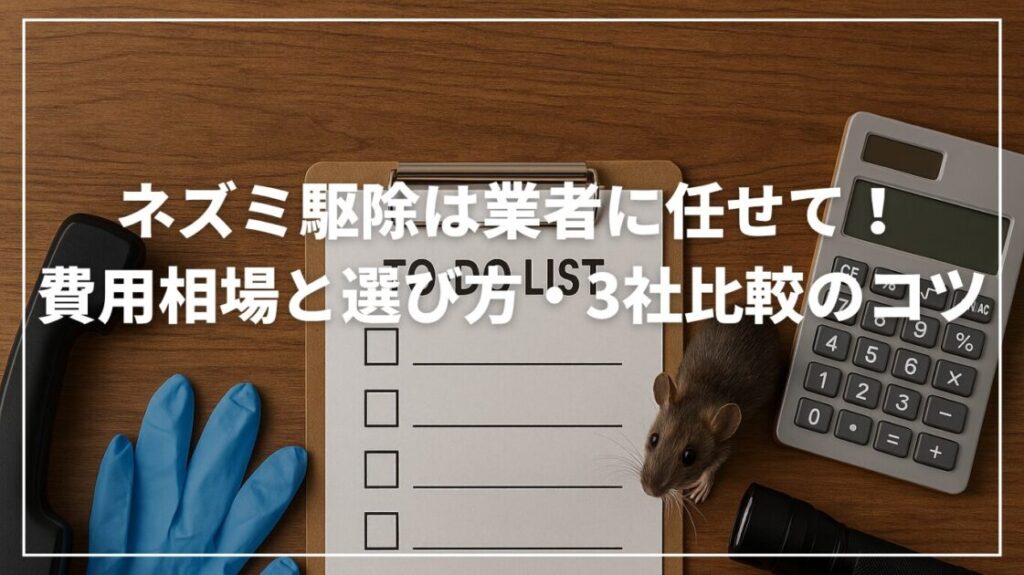 ネズミ駆除は業者に任せて！費用相場と選び方・3社比較のコツ