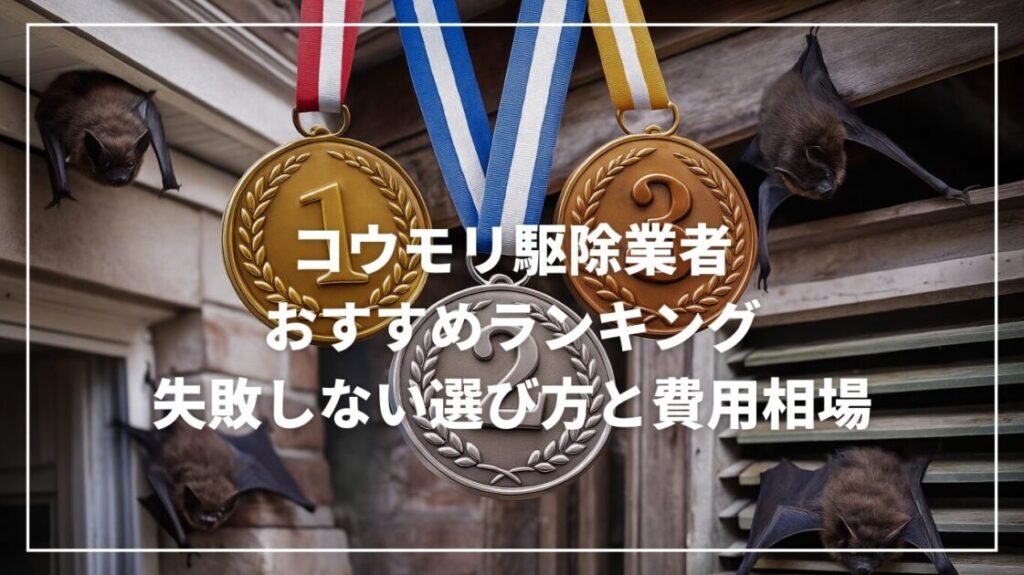 コウモリ駆除業者おすすめランキング｜失敗しない選び方と費用相場