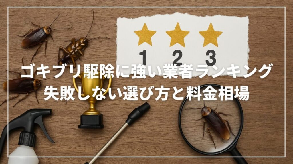ゴキブリ駆除に強い業者ランキング｜失敗しない選び方と料金相場