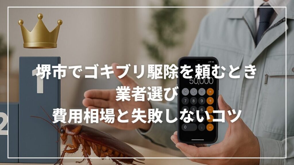 堺市でゴキブリ駆除を頼むときの業者選び｜費用相場と失敗しないコツ