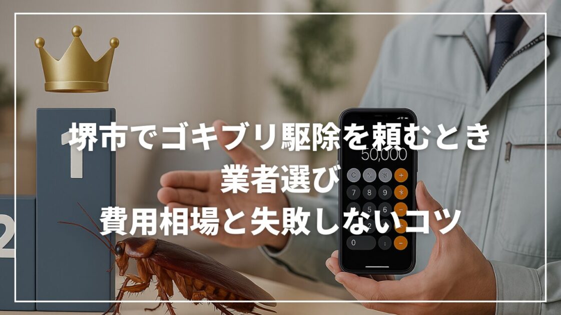 堺市でゴキブリ駆除を頼むときの業者選び｜費用相場と失敗しないコツ