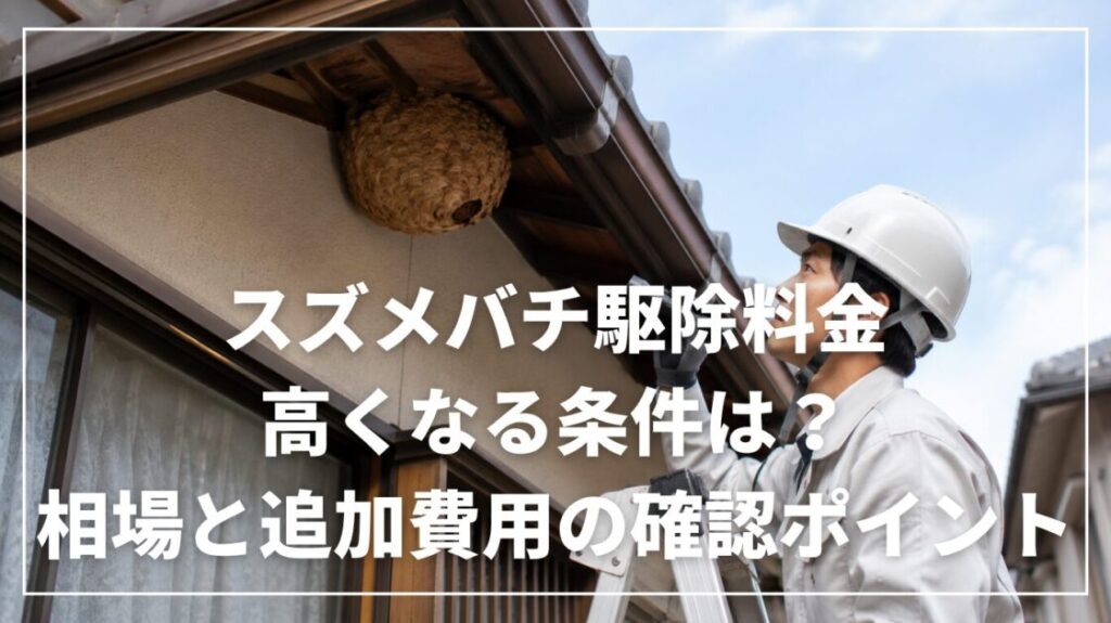 スズメバチ駆除料金で高くなる条件は?相場と追加費用の確認ポイント