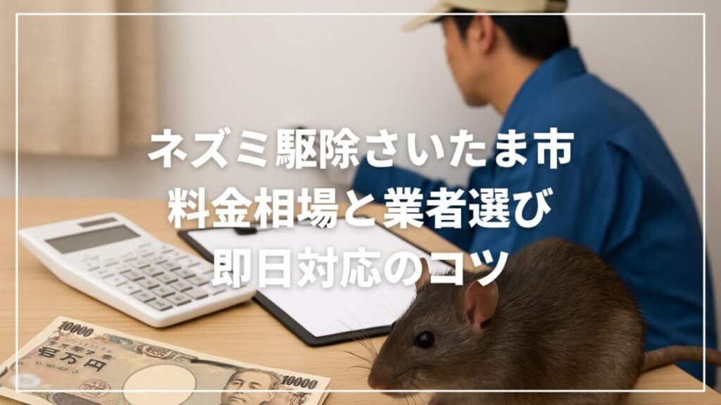 ネズミ駆除さいたま市｜料金相場と業者選び・即日対応のコツ