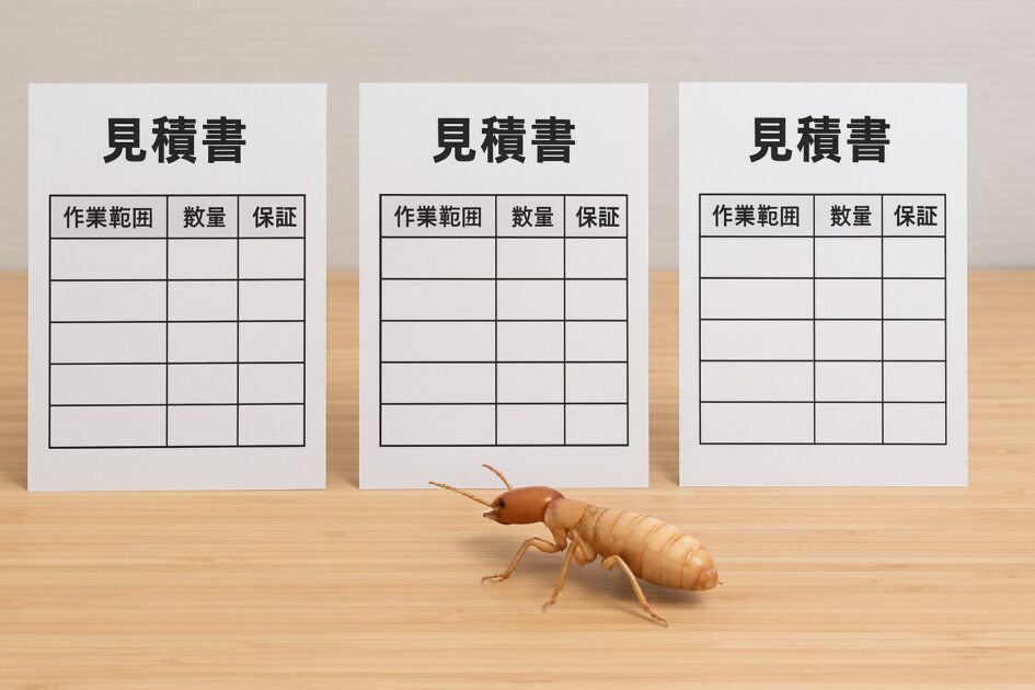 シロアリ駆除3社比較：同条件で横並びにすると判断が早い