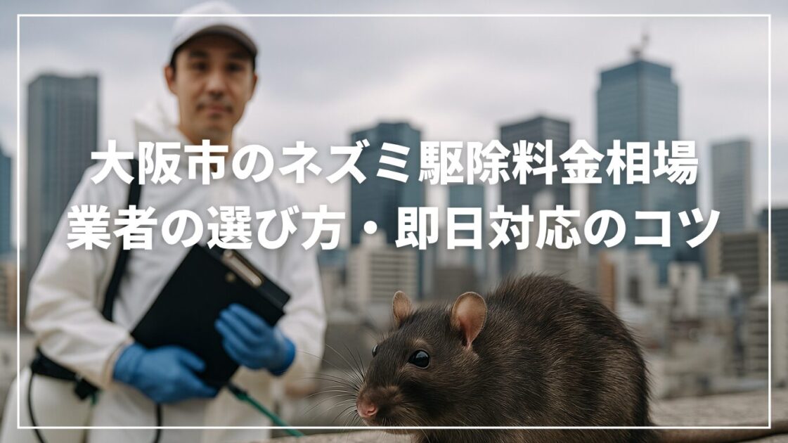 大阪市のネズミ駆除｜料金相場・業者の選び方・即日対応のコツ