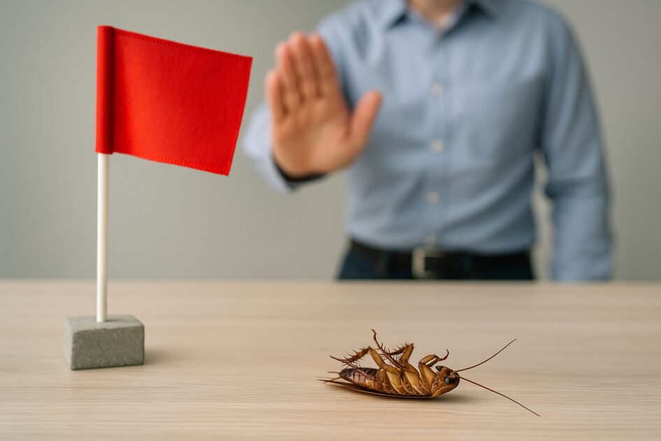 おすすめできない「激安」ゴキブリ駆除業者の赤旗サイン