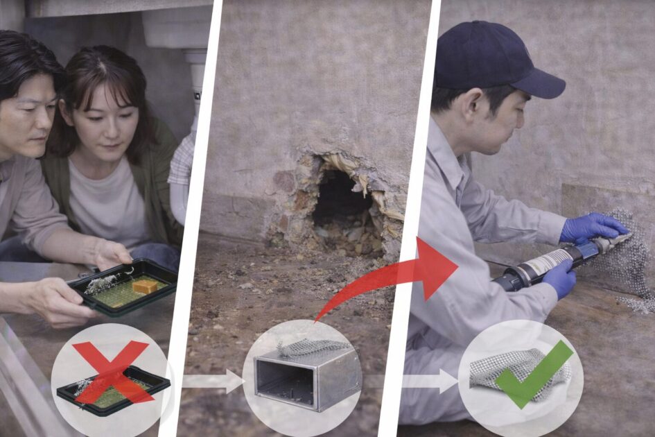 自力でのネズミ駆除限界ライン｜応急処置で止まらないなら「封鎖」を優先
