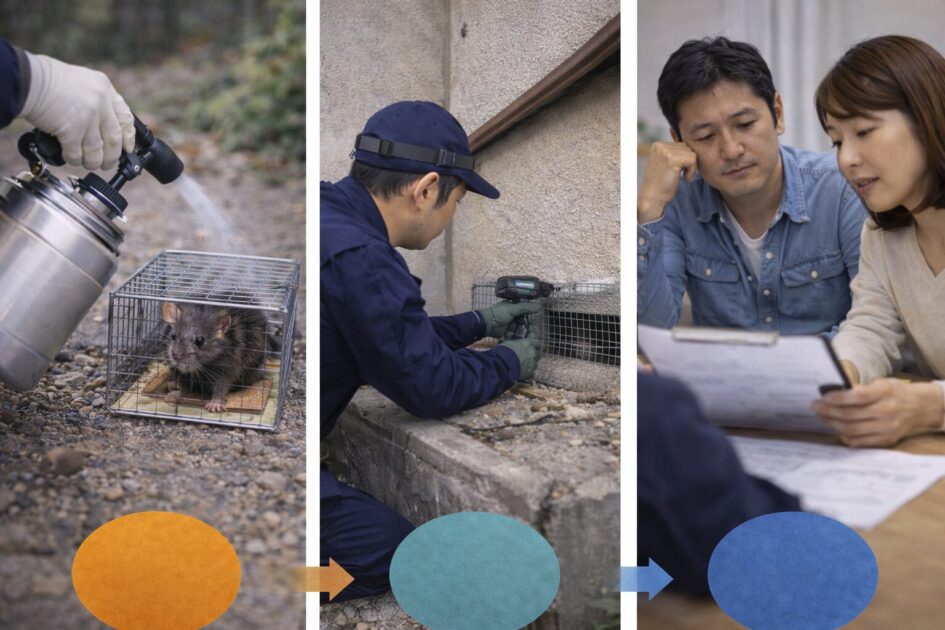 大阪市のネズミ駆除は「応急→侵入口封鎖→比較」で早く終わる