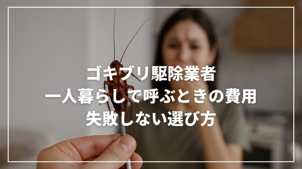 ゴキブリ駆除業者を一人暮らしで呼ぶときの費用と失敗しない選び方