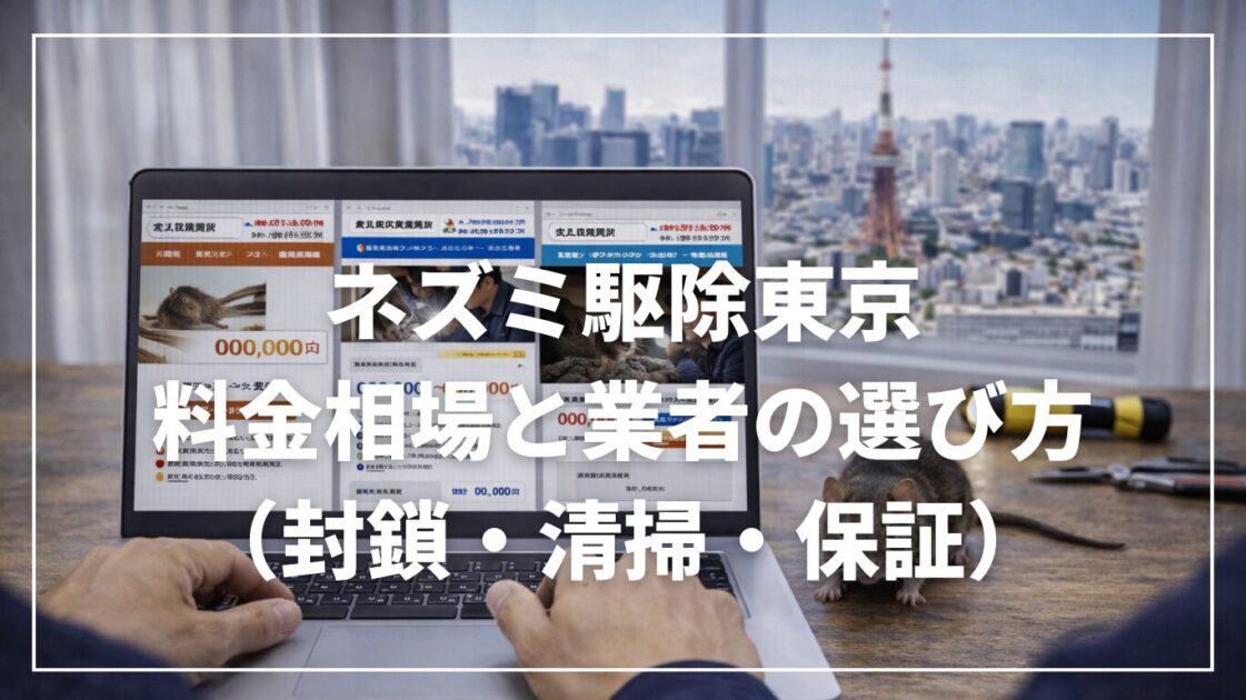 ネズミ駆除東京｜料金相場と業者の選び方（封鎖・清掃・保証）