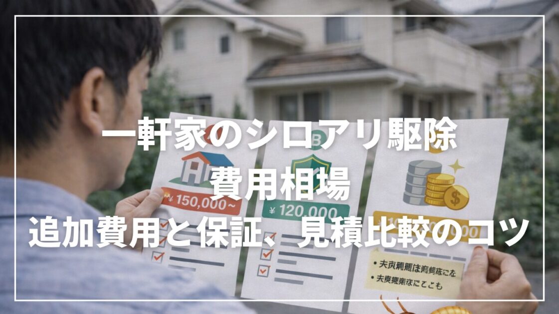 一軒家のシロアリ駆除費用相場｜追加費用と保証、見積比較のコツ