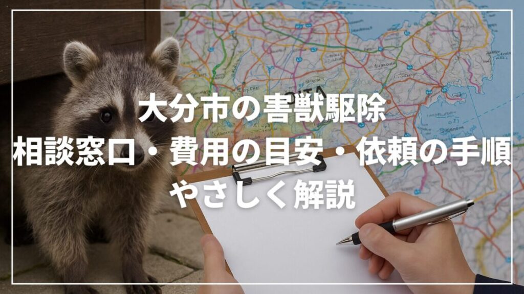 大分市の害獣駆除｜相談窓口・費用の目安・依頼の手順をやさしく解説