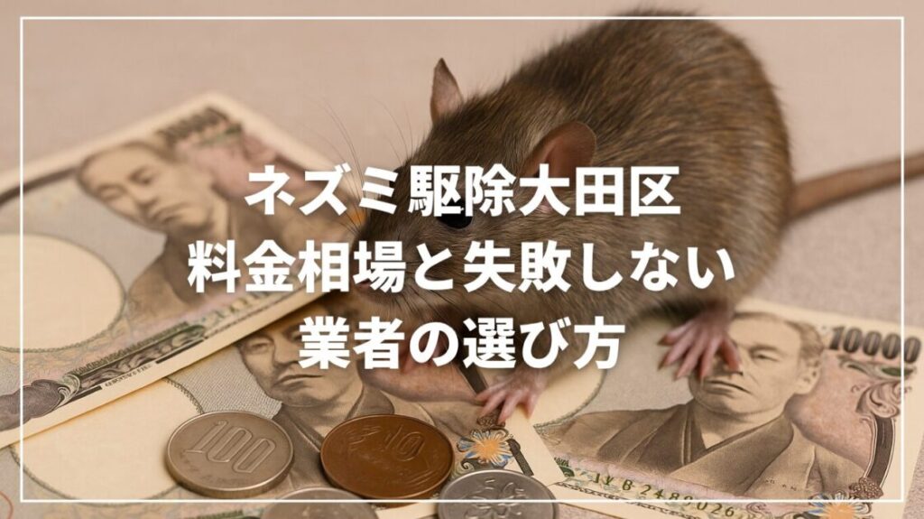 ネズミ駆除大田区｜料金相場と失敗しない業者の選び方