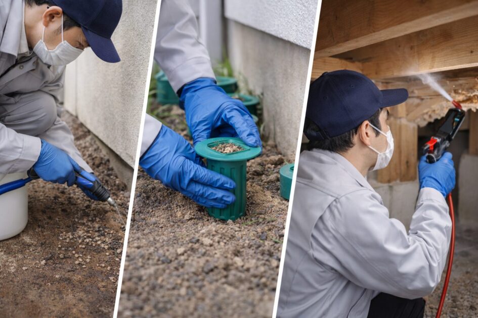 シロアリ駆除の工法は大きく3つ(バリア/ベイト/局所処理)