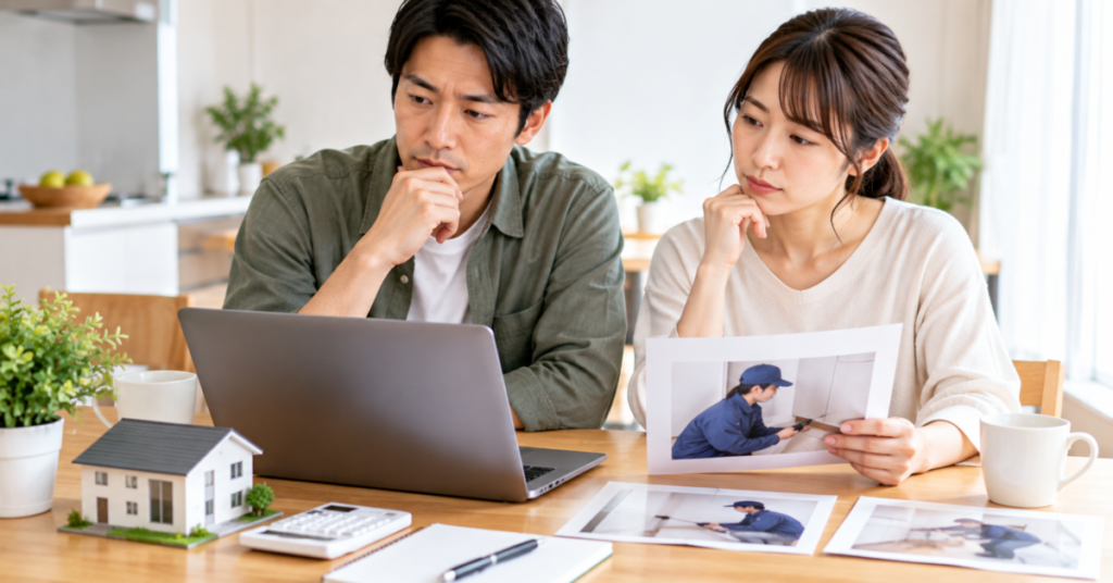 ゴキブリ駆除業者を料金や対応内容、保証などの基準で比較検討する夫婦