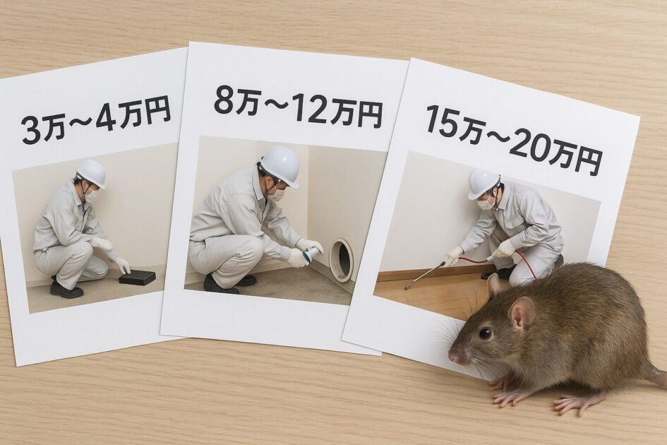 ネズミ駆除相場ケース別の費用レンジ（作業例つき）