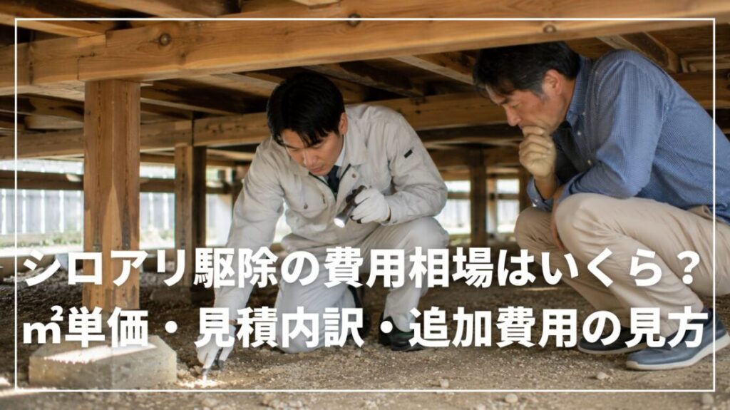 シロアリ駆除の費用相場はいくら？㎡単価・見積内訳・追加費用の見方