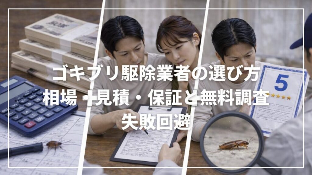ゴキブリ駆除業者の選び方｜相場・見積・保証と無料調査で失敗回避