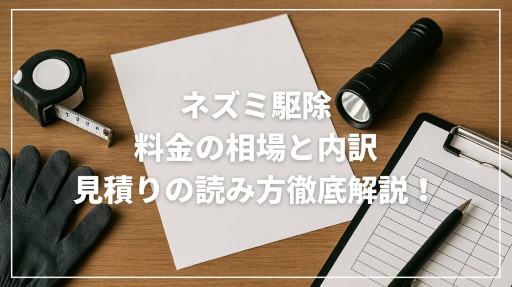 ネズミ駆除料金の相場と内訳｜見積りの読み方を徹底解説！