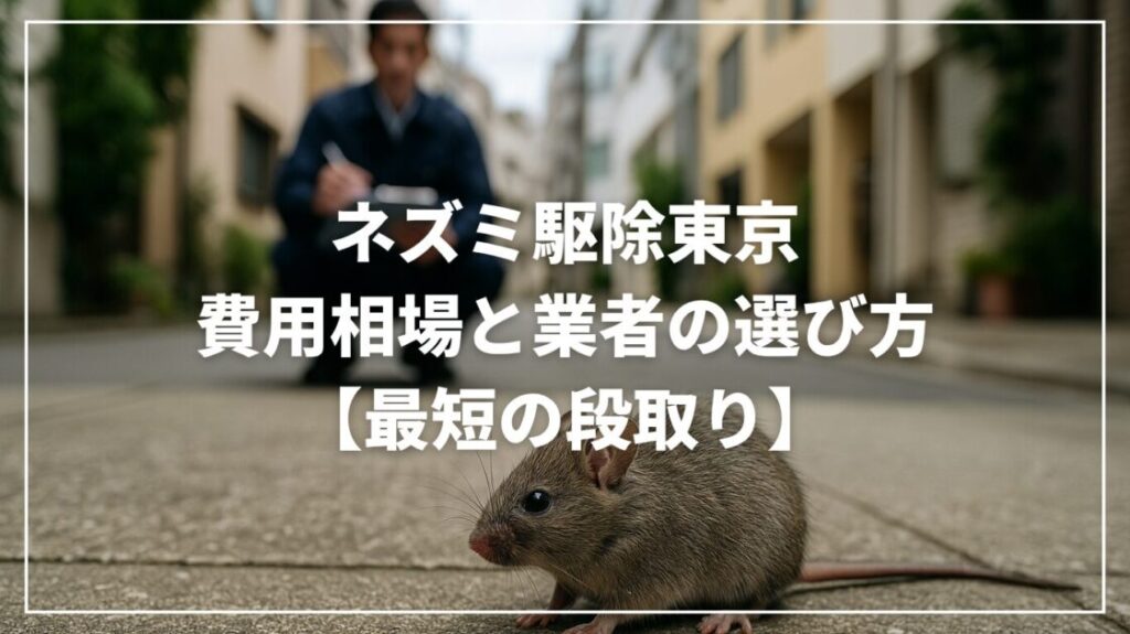 ネズミ駆除｜東京の費用相場と業者の選び方【最短の段取り】