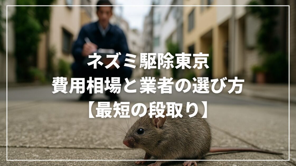 ネズミ駆除｜東京の費用相場と業者の選び方【最短の段取り】