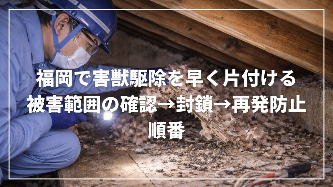 福岡で害獣駆除を早く片付ける｜被害範囲の確認→封鎖→再発防止の順番