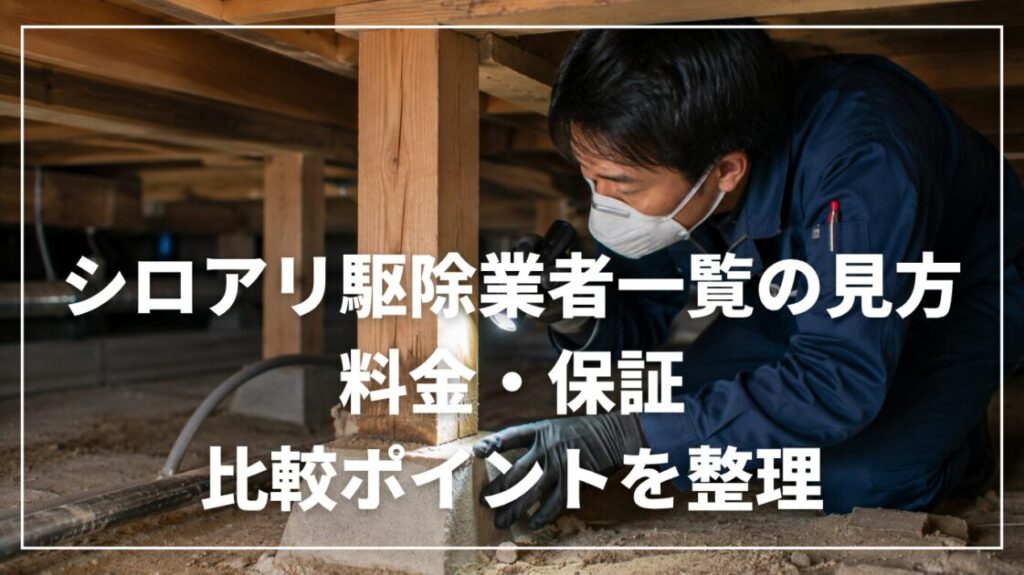 シロアリ駆除業者一覧の見方｜料金・保証・比較ポイントを整理