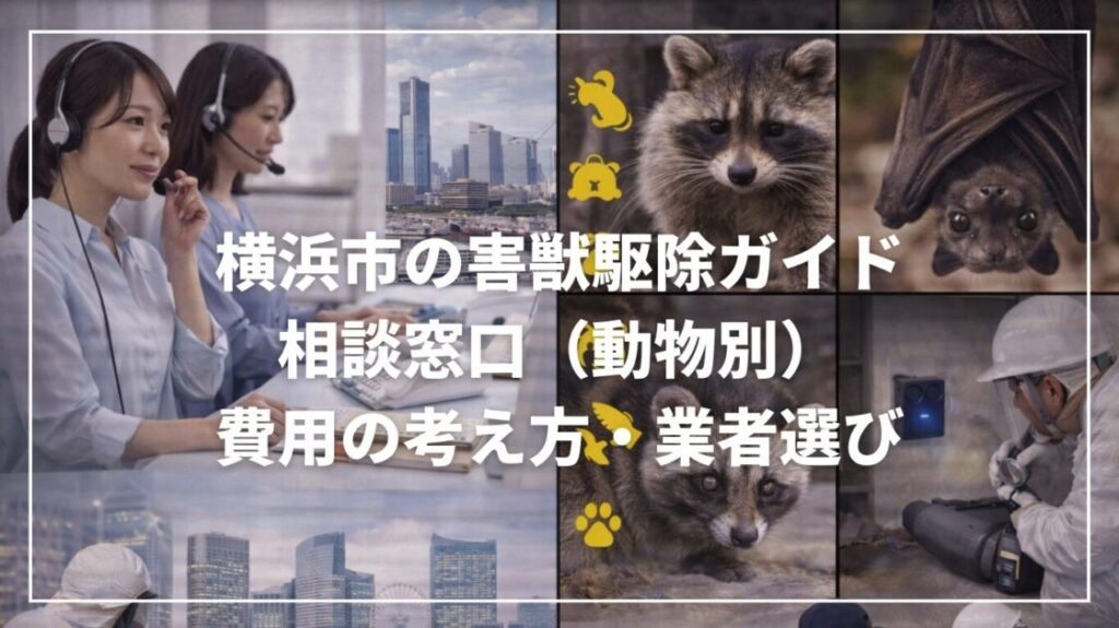 横浜市の害獣駆除ガイド｜相談窓口（動物別）と費用の考え方・業者選び