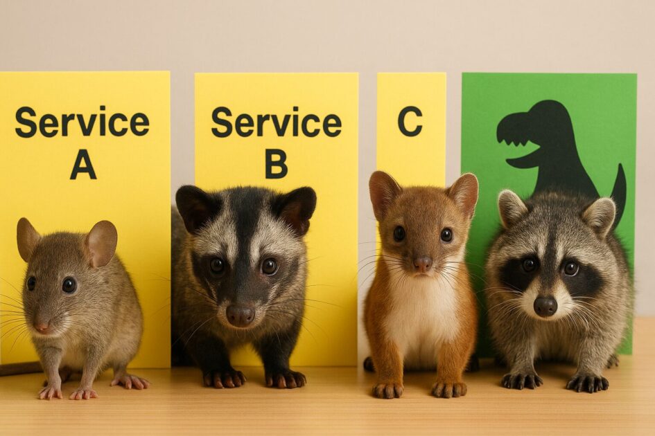 害獣駆除サービス3タイプの使い分けと、最終候補としての駆除ザウルス