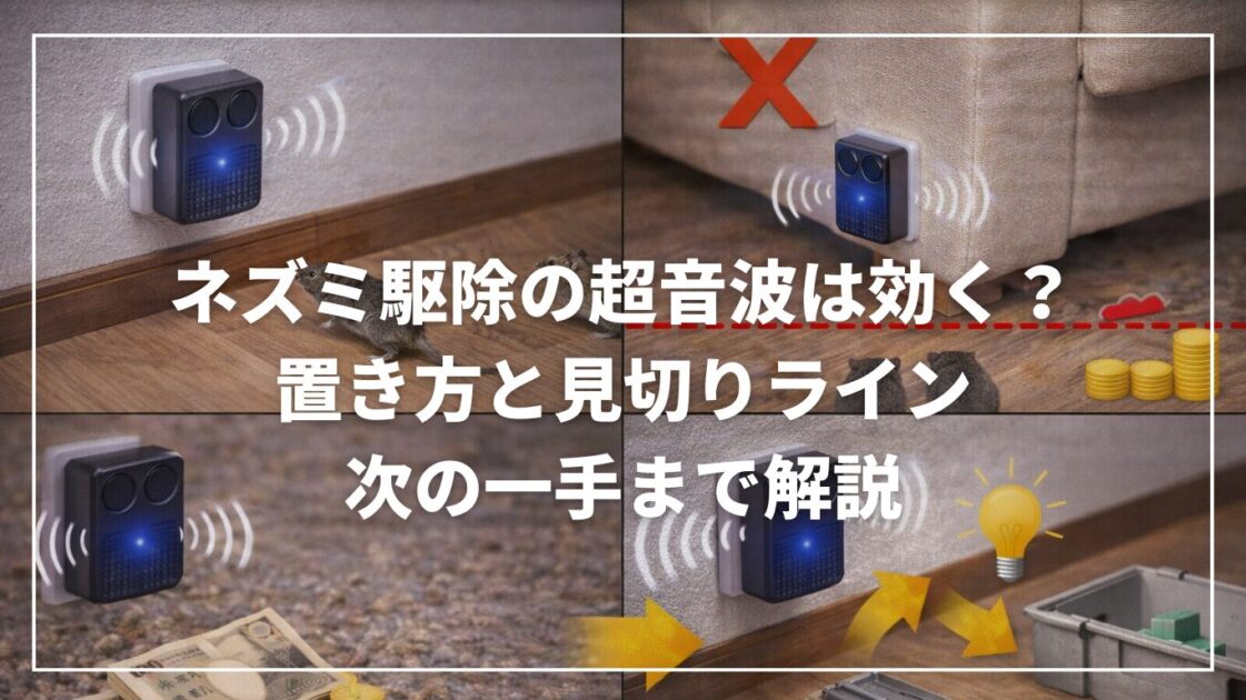 ネズミ駆除の超音波は効く？置き方と見切りライン・次の一手まで解説